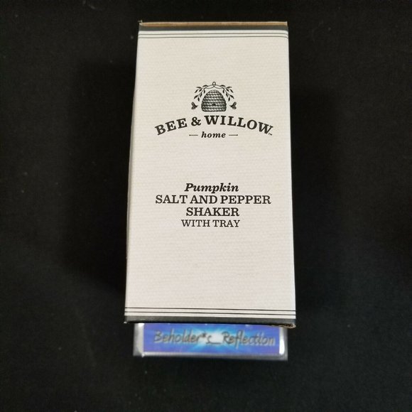 NEW Bee & Willow home Pumpkin / Gourd Salt & Pepper Shaker w/ Tray - Picture 3 of 3